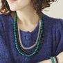 Cobalt blue recycled glass necklace